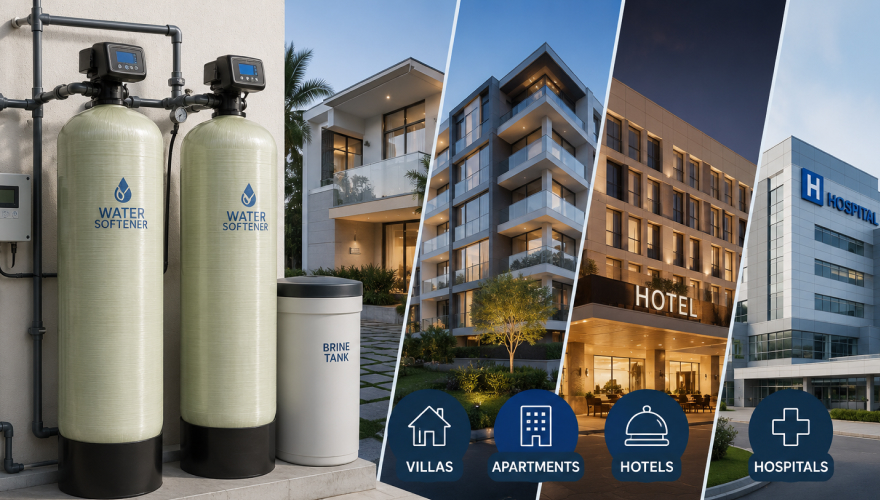 Water Softeners for Villas, Apartments, Hotels & Hospitals