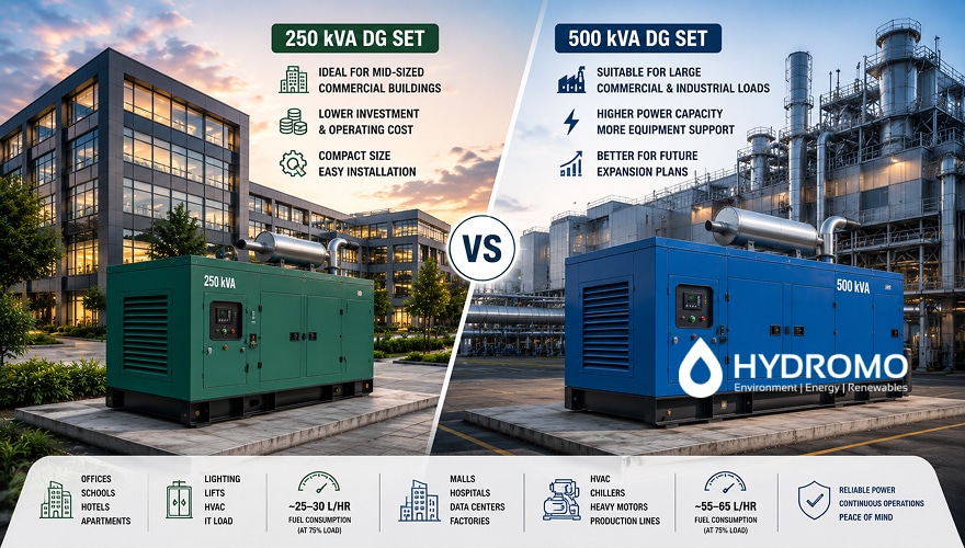 250 kVA vs 500 kVA DG Set