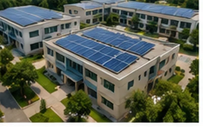 Multi-building campus aerial view
