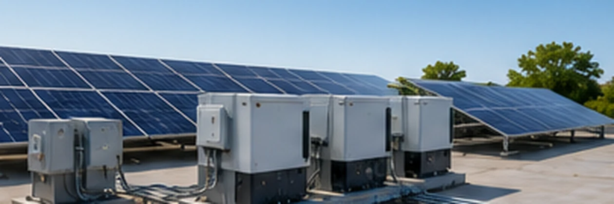 Overview of solar system components installed on a campus rooftop