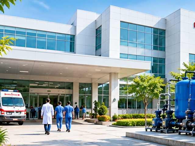 STP installation process at a hospital facility