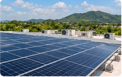 Commercial rooftop solar installation