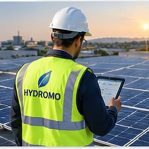 Roof survey ahead of an industrial solar installation