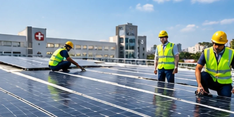 Phased solar installation across hospital wings