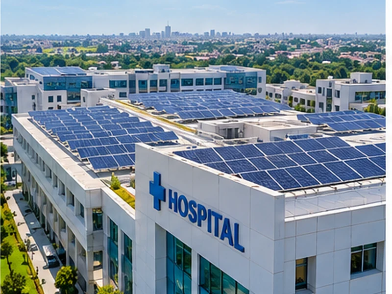 Rooftop solar panel installation for hospitals